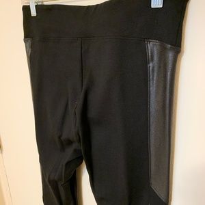 SPANX Leather Panel Leggings- Size Large